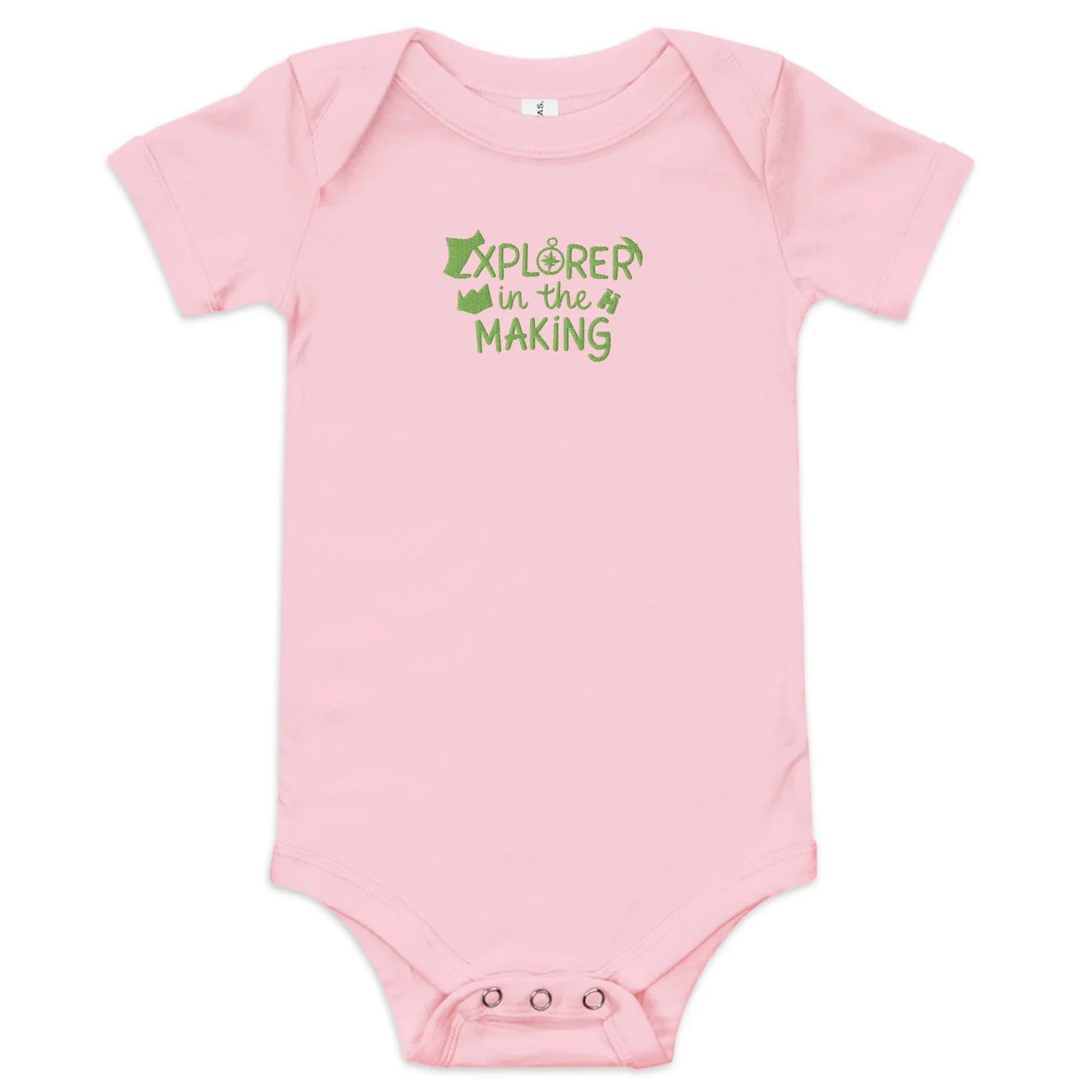 Explorer In The Making | Embroidered Baby Short Sleeve One Piece - AwRans Clothing