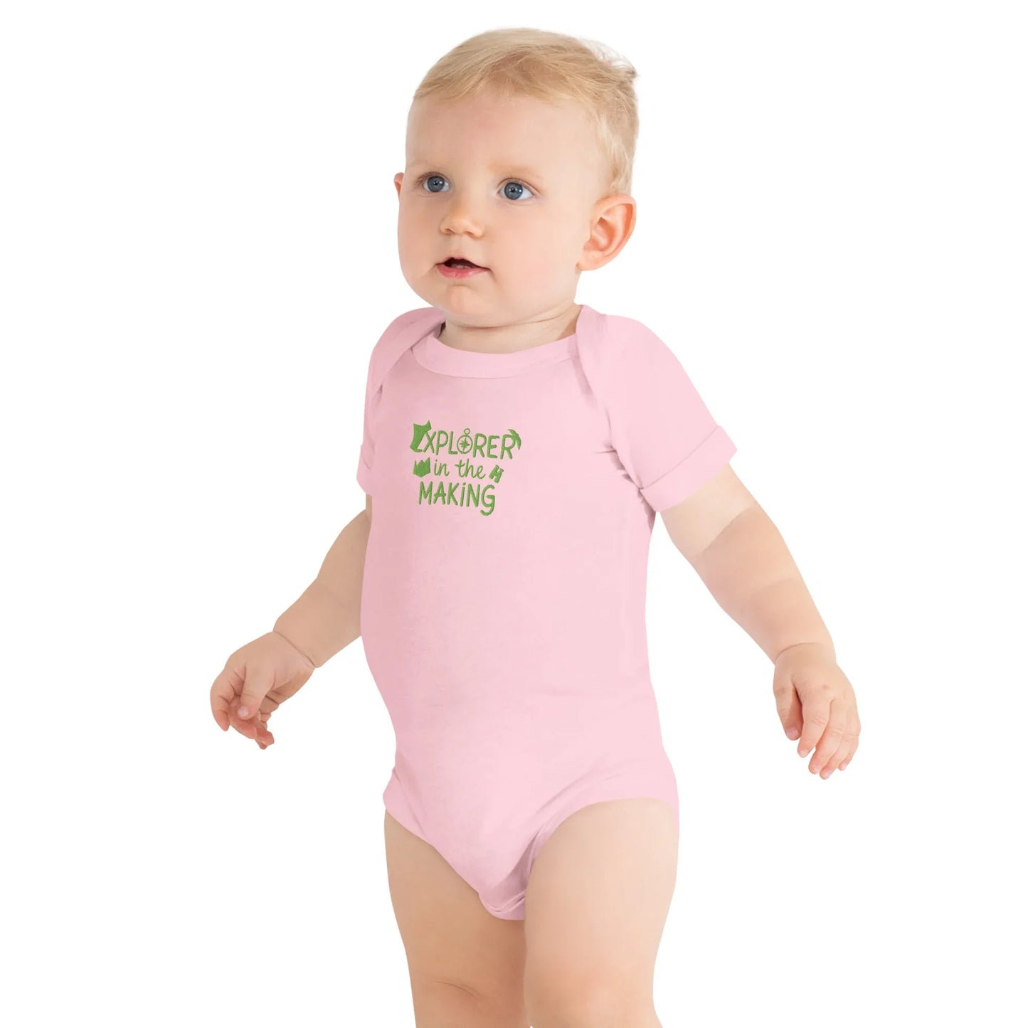 Explorer In The Making | Embroidered Baby Short Sleeve One Piece - AwRans Clothing