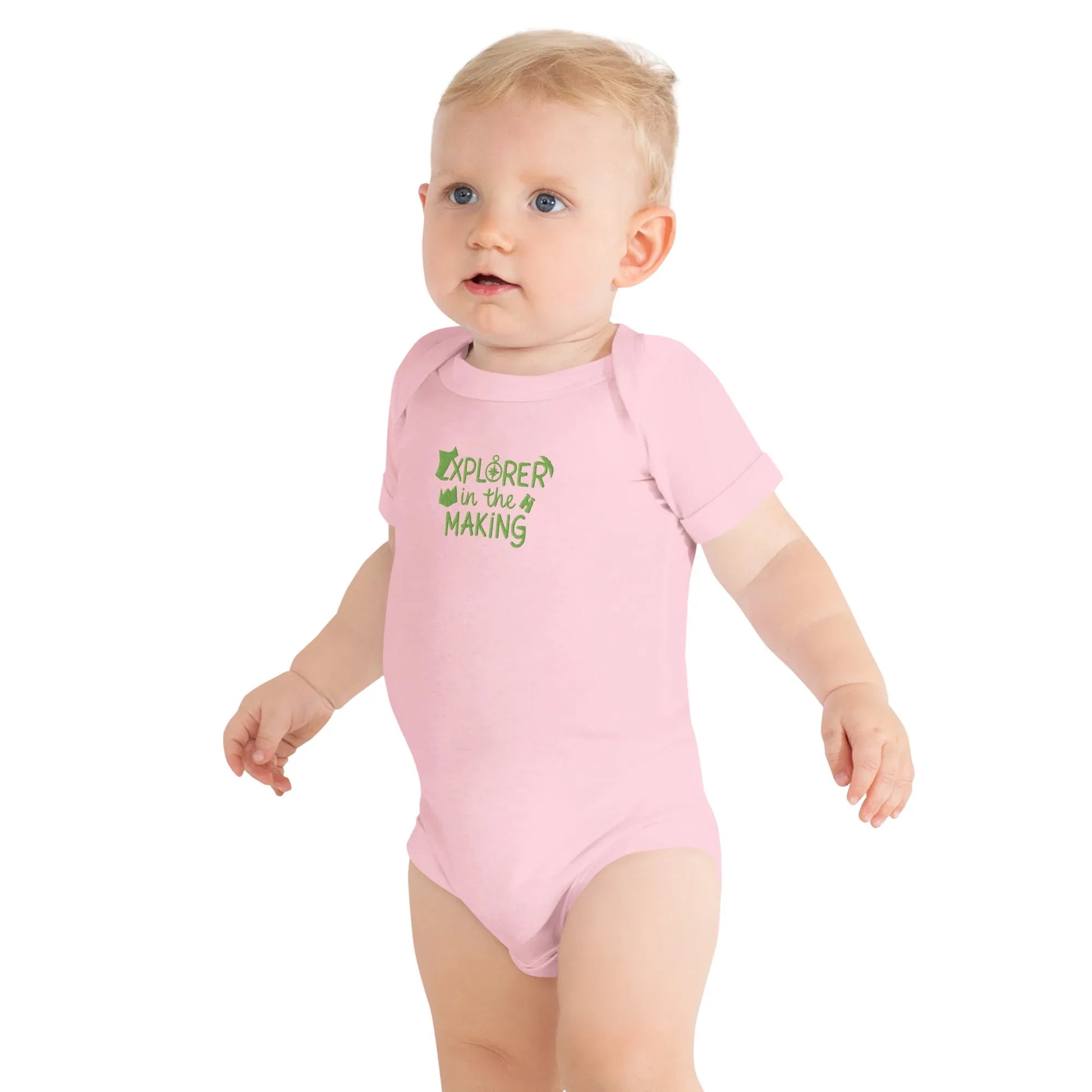 Explorer In The Making | Embroidered Baby Short Sleeve One Piece - AwRans Clothing
