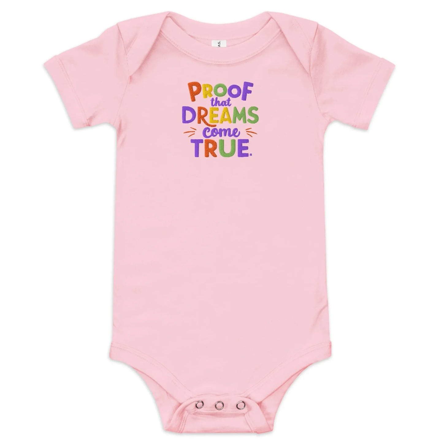Proof That Dreams Come True | Embroidered Baby Short Sleeve One Piece - AwRans Clothing