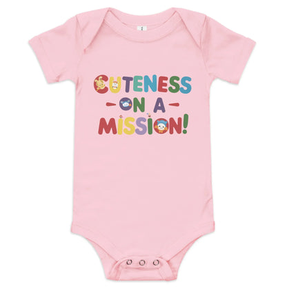 Cuteness On A Mission | Baby Short Sleeve One Piece - AwRans Clothing