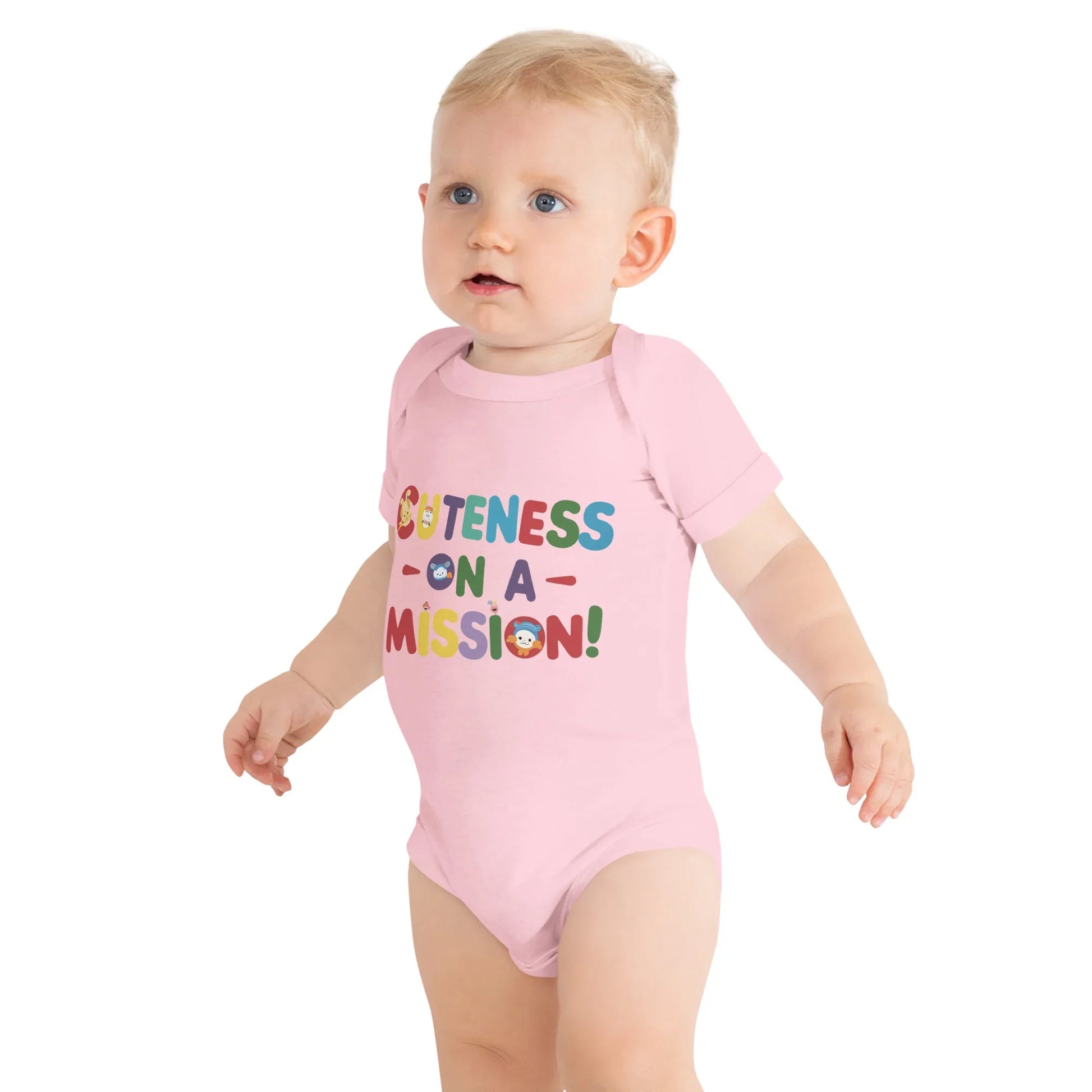 Cuteness On A Mission | Baby Short Sleeve One Piece - AwRans Clothing