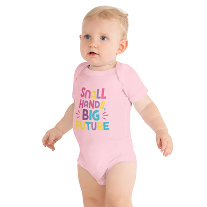 Small Hands Big Future | Baby Short Sleeve One Piece - AwRans Clothing