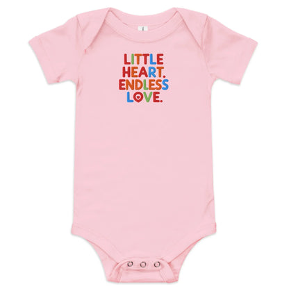 Little Heart Endless Love | Baby Short Sleeve One Piece - AwRans Clothing