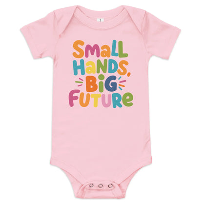 Small Hands Big Future | Baby Short Sleeve One Piece - AwRans Clothing