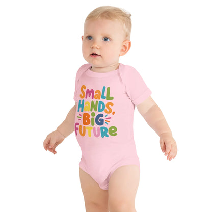 Small Hands Big Future | Baby Short Sleeve One Piece - AwRans Clothing
