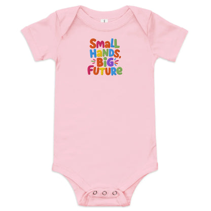 Small Hands Big Future | Baby Short Sleeve One Piece - AwRans Clothing