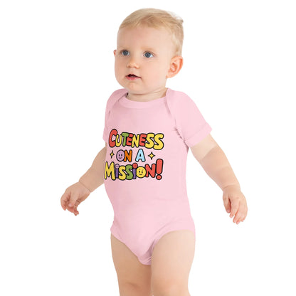 Cuteness On A Mission | Baby Short Sleeve One Piece - AwRans Clothing