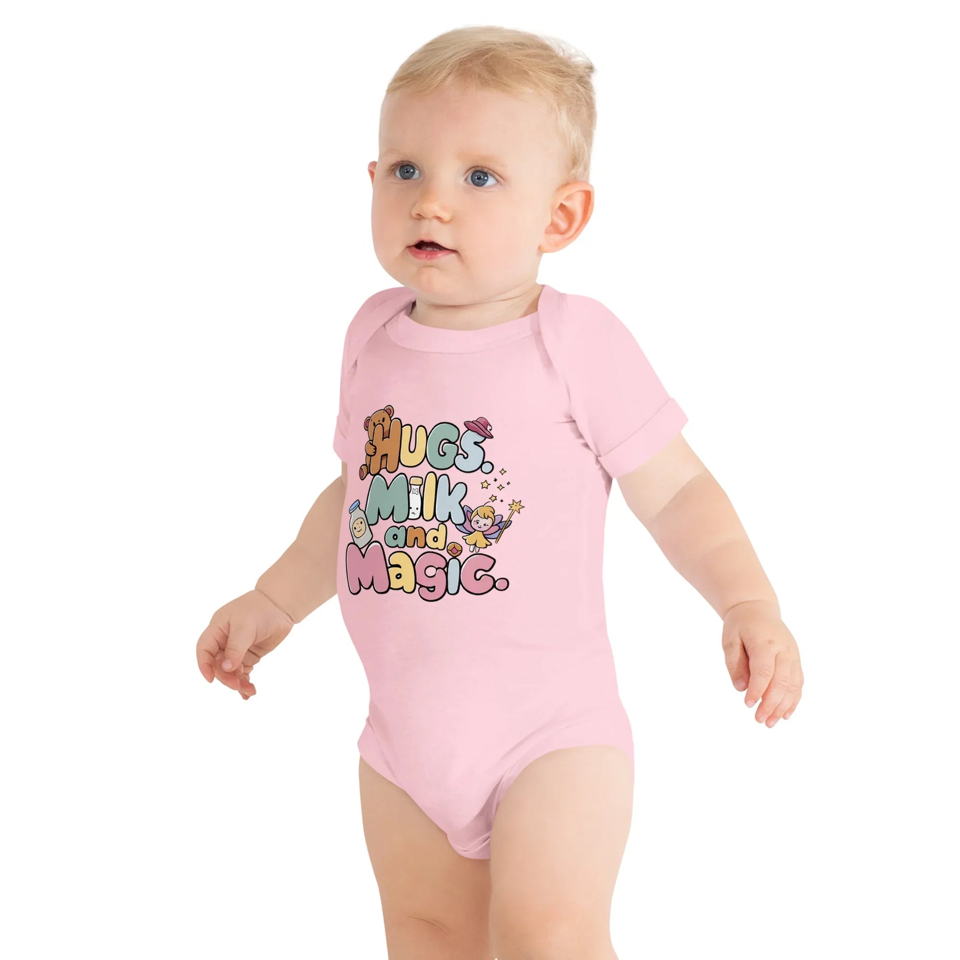 Hugs Milk And Magic | Baby Short Sleeve One Piece - AwRans Clothing