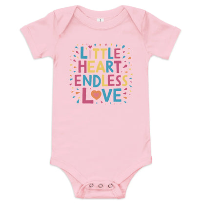 Little Heart Endless Love | Baby Short Sleeve One Piece - AwRans Clothing