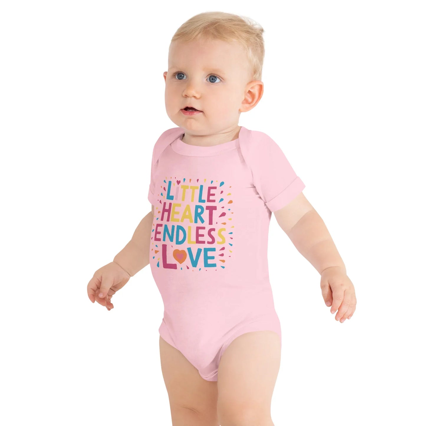 Little Heart Endless Love | Baby Short Sleeve One Piece - AwRans Clothing