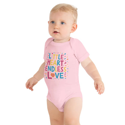 Little Heart Endless Love | Baby Short Sleeve One Piece - AwRans Clothing
