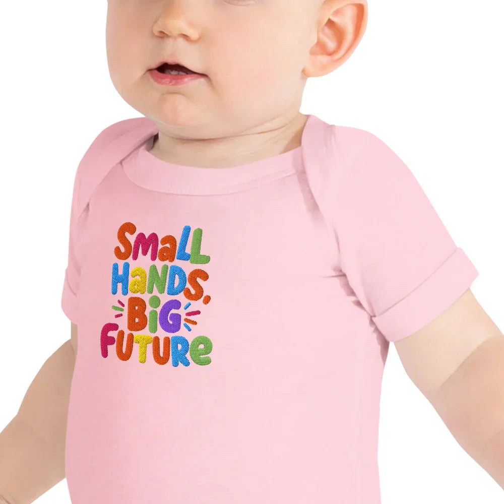 Small Hands Big Future | Baby Short Sleeve One Piece - AwRans Clothing