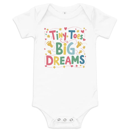Tiny Toys Big Dreams | Baby Short Sleeve One Piece - AwRans Clothing
