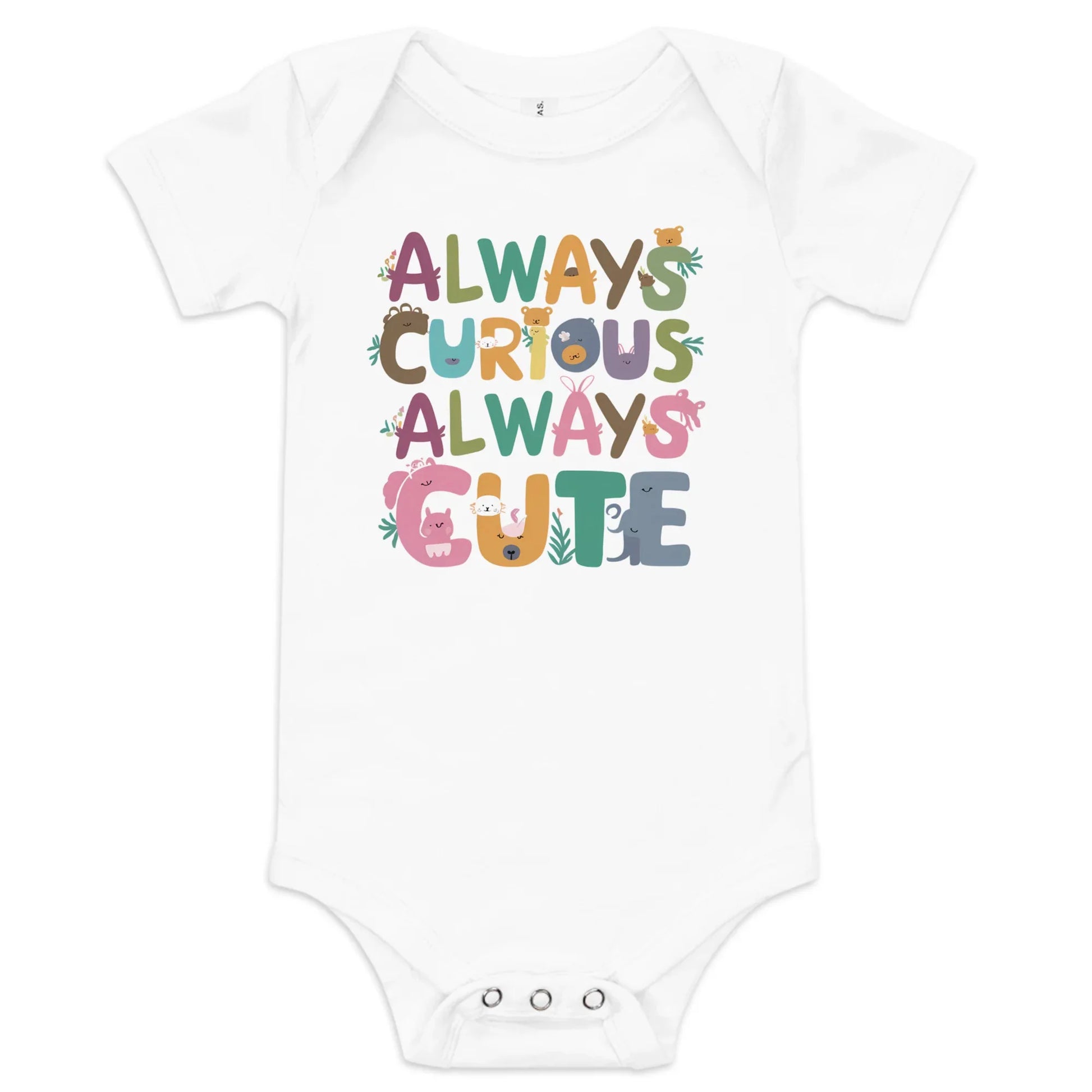 Always Curious Always Cute | Baby Short Sleeve One Piece - AwRans Clothing