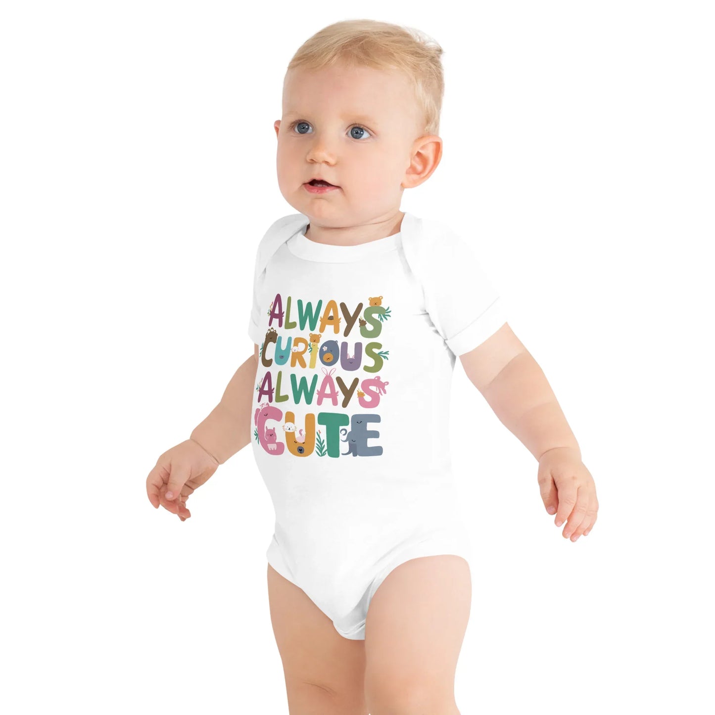 Always Curious Always Cute | Baby Short Sleeve One Piece - AwRans Clothing