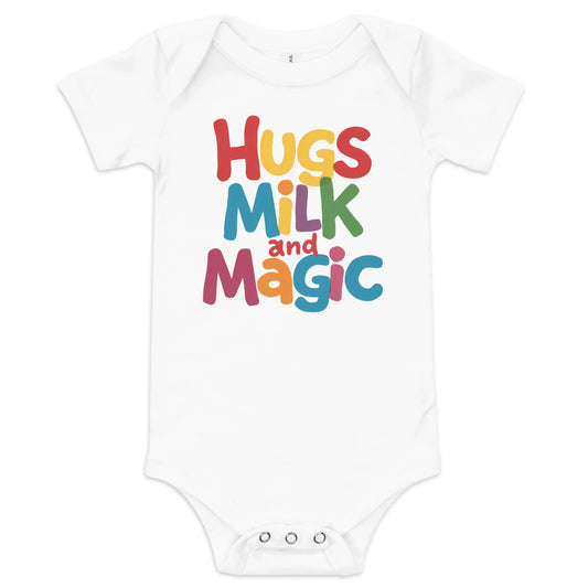 Hugs Milk And Magic | Baby Short Sleeve One Piece - AwRans Clothing