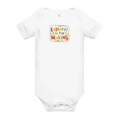Explorer In The Making | Embroidered Baby Short Sleeve One Piece - AwRans Clothing