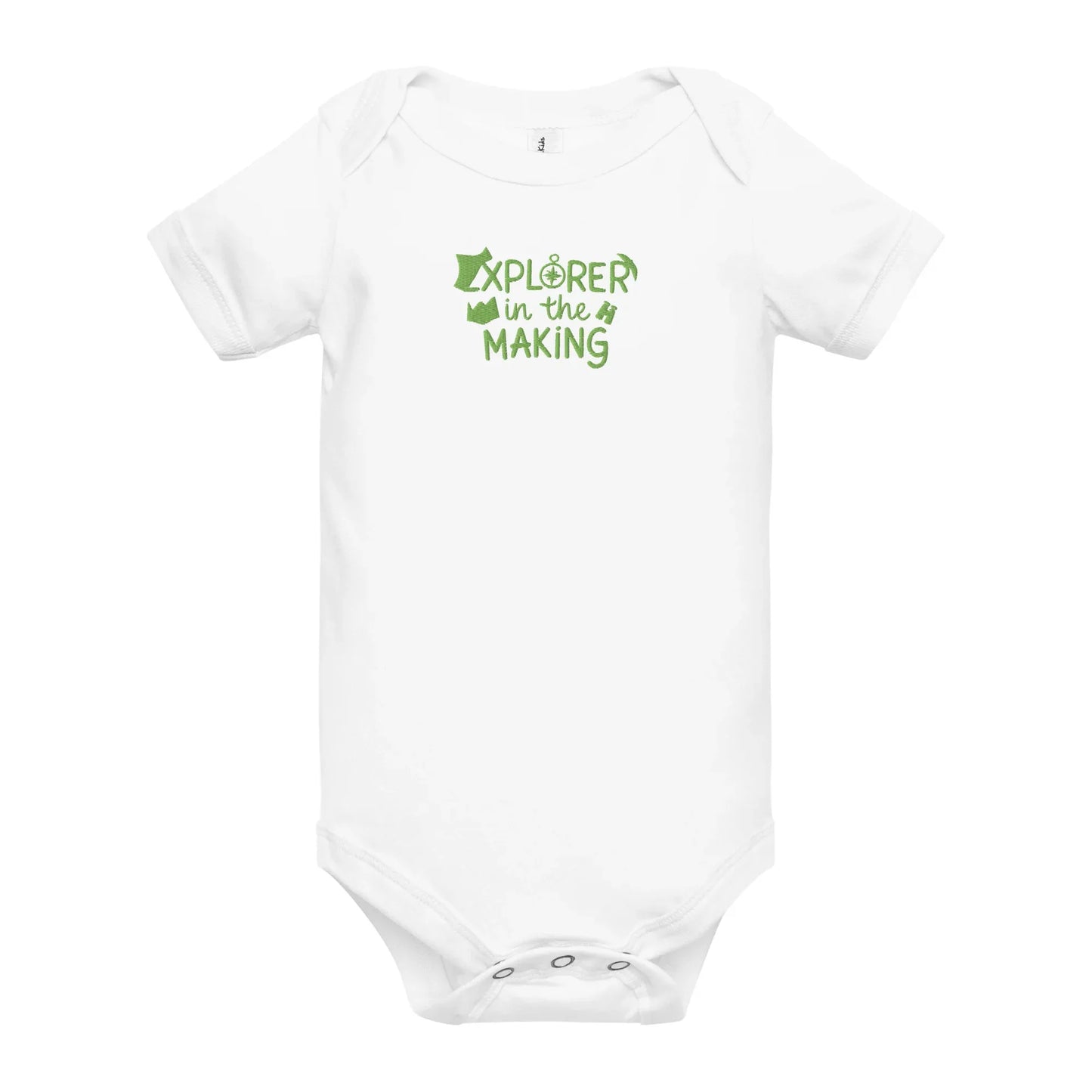 Explorer In The Making | Embroidered Baby Short Sleeve One Piece - AwRans Clothing