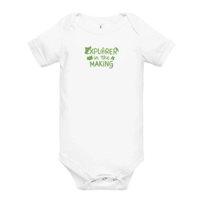 Explorer In The Making | Embroidered Baby Short Sleeve One Piece - AwRans Clothing