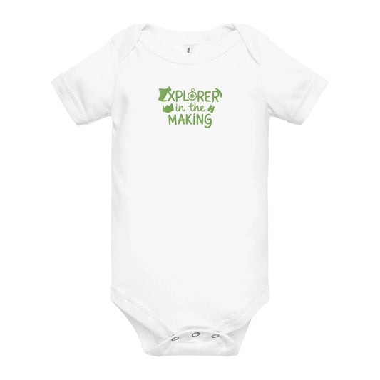 Explorer In The Making | Embroidered Baby Short Sleeve One Piece - AwRans Clothing