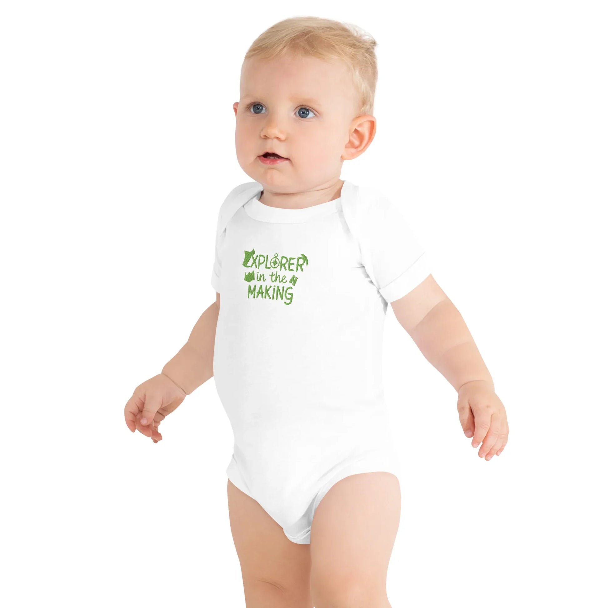 Explorer In The Making | Embroidered Baby Short Sleeve One Piece - AwRans Clothing