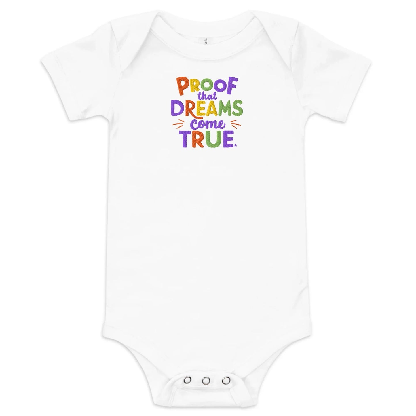 Proof That Dreams Come True | Embroidered Baby Short Sleeve One Piece - AwRans Clothing