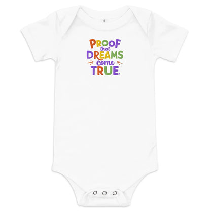 Proof That Dreams Come True | Embroidered Baby Short Sleeve One Piece - AwRans Clothing