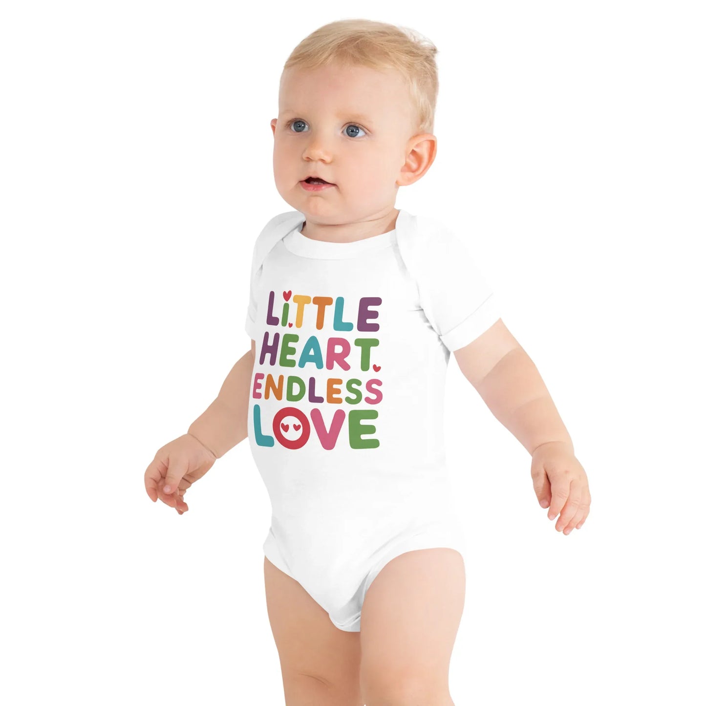Little Heart Endless Love | Baby Short Sleeve One Piece - AwRans Clothing