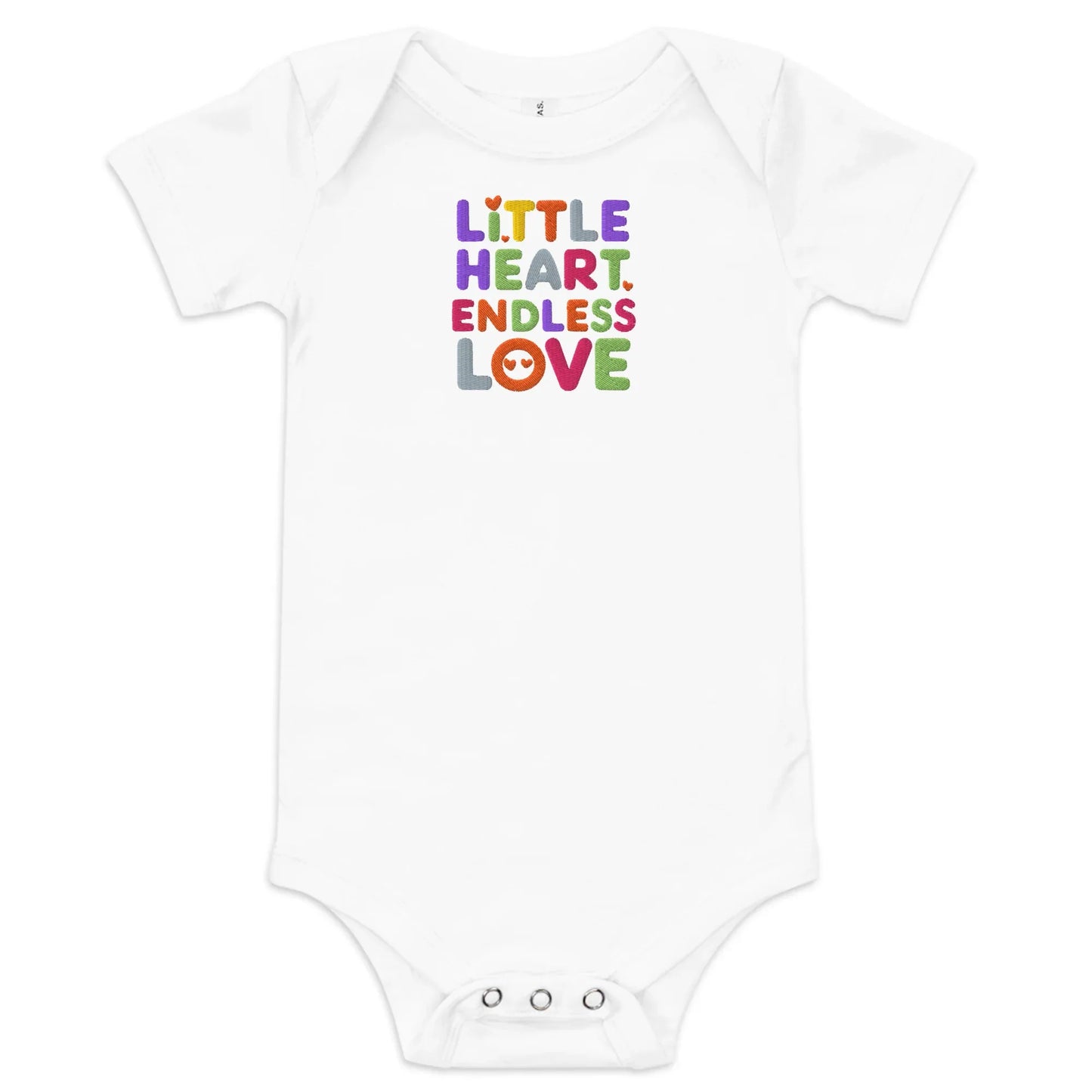 Little Heart Endless Love | Embroidered Baby Short Sleeve One Piece - AwRans Clothing