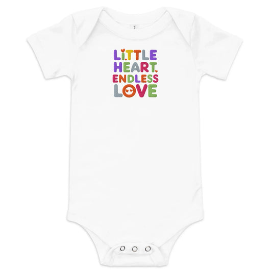 Little Heart Endless Love | Embroidered Baby Short Sleeve One Piece - AwRans Clothing