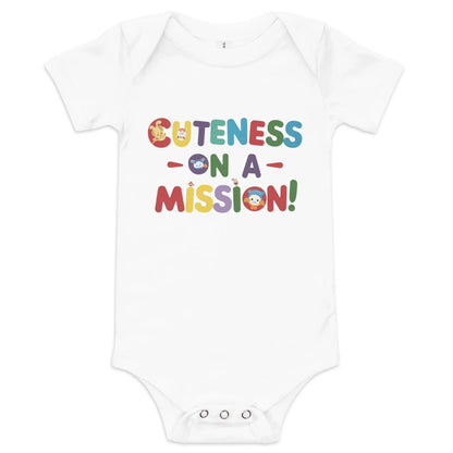 Cuteness On A Mission | Baby Short Sleeve One Piece - AwRans Clothing