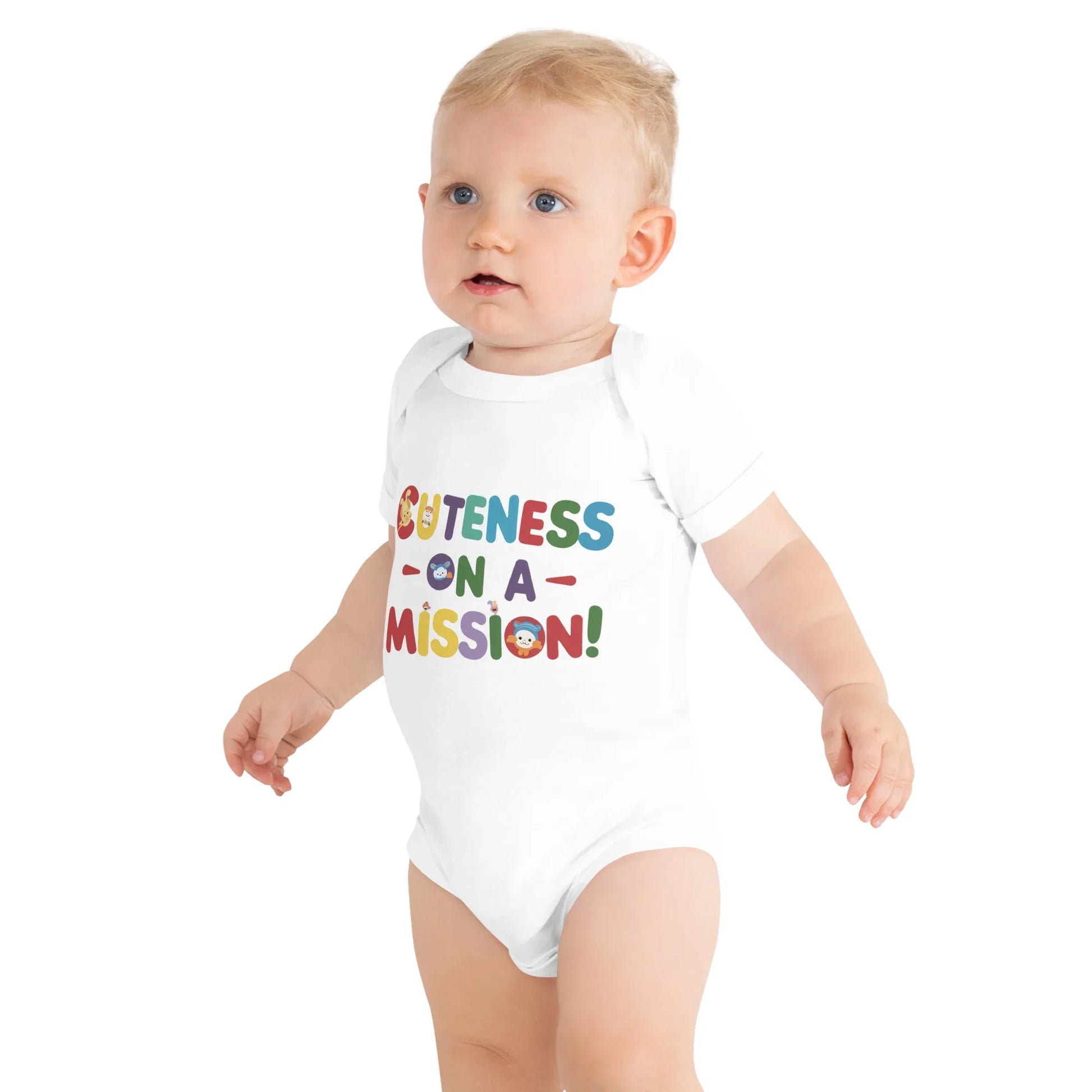 Cuteness On A Mission | Baby Short Sleeve One Piece - AwRans Clothing
