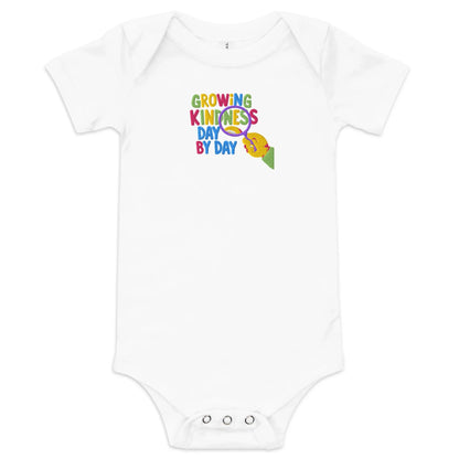 Growing Kindness Day By Day | Embroidered Baby Short Sleeve One Piece - AwRans Clothing