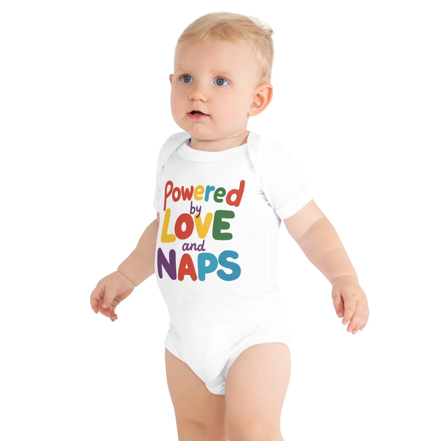 Powered By Love And Naps | Baby Short Sleeve One Piece - AwRans Clothing