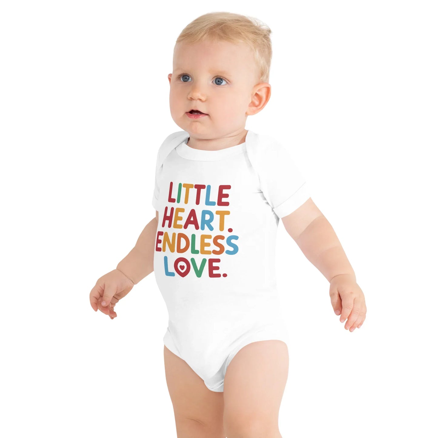 Little Heart Endless Love | Baby Short Sleeve One Piece - AwRans Clothing