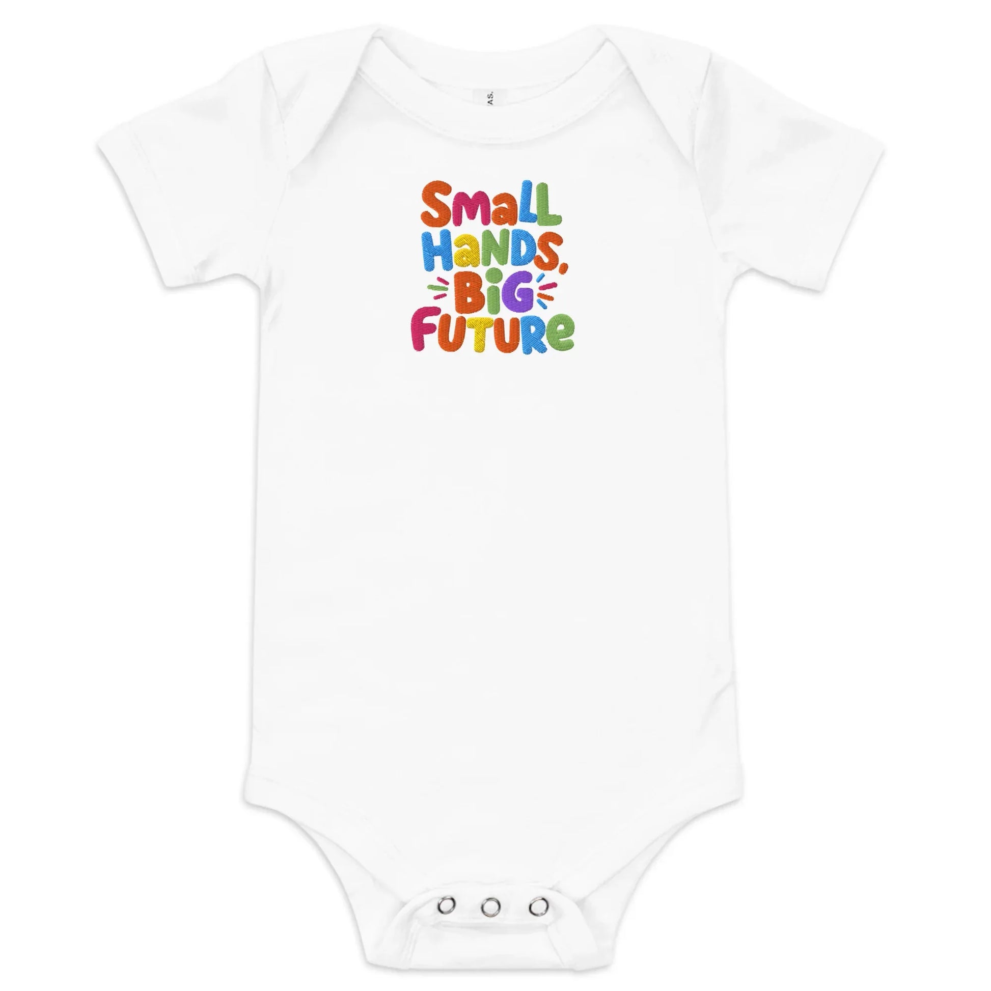 Small Hands Big Future | Baby Short Sleeve One Piece - AwRans Clothing
