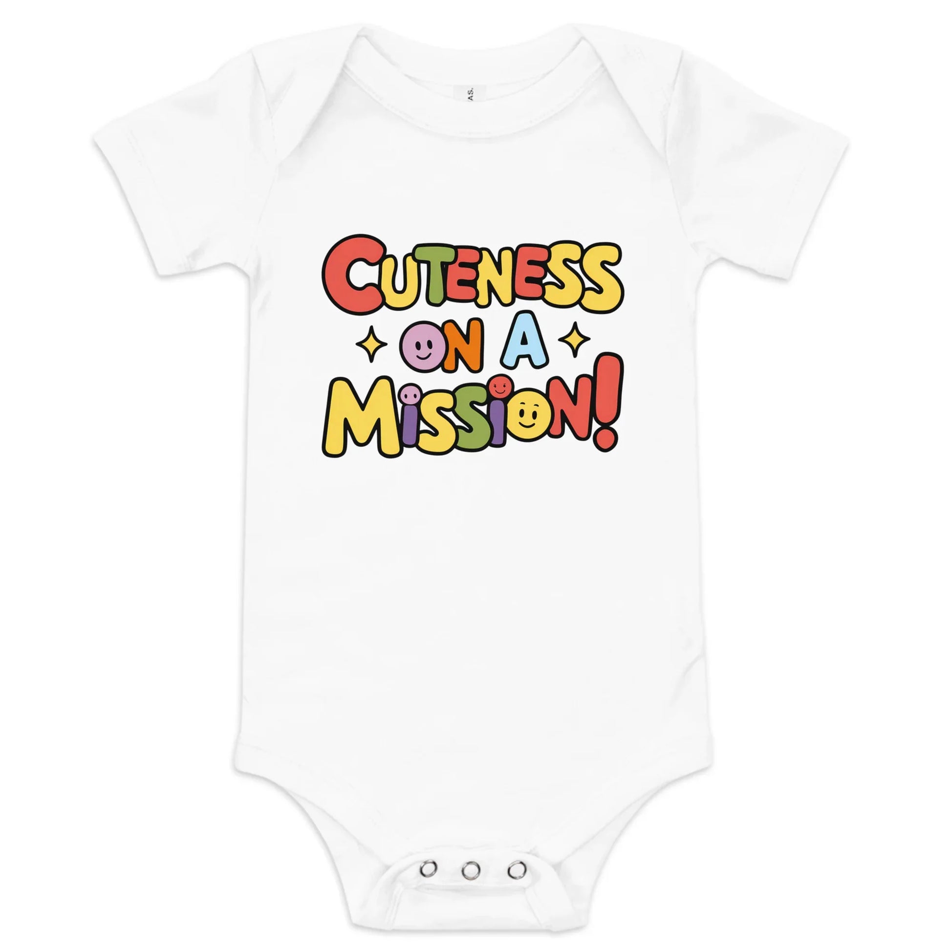 Cuteness On A Mission | Baby Short Sleeve One Piece - AwRans Clothing