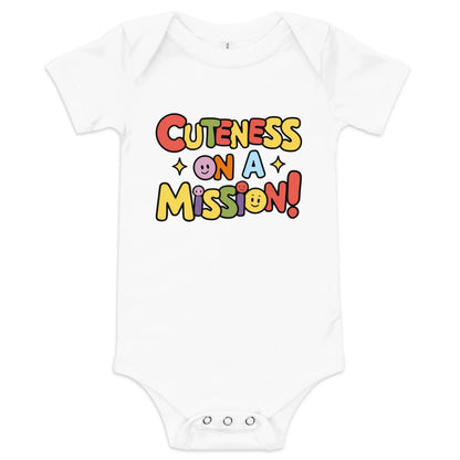 Cuteness On A Mission | Baby Short Sleeve One Piece - AwRans Clothing