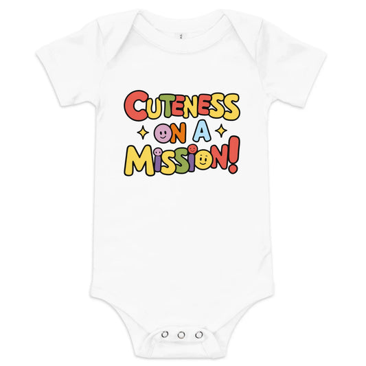 Cuteness On A Mission | Baby Short Sleeve One Piece - AwRans Clothing