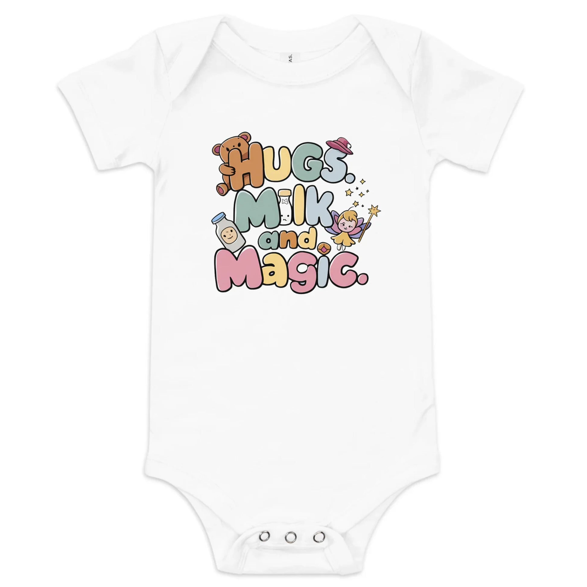 Hugs Milk And Magic | Baby Short Sleeve One Piece - AwRans Clothing