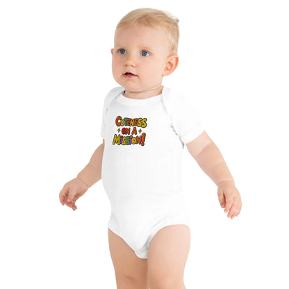 Cuteness On A Mission | Embroidered Baby Short Sleeve One Piece - AwRans Clothing