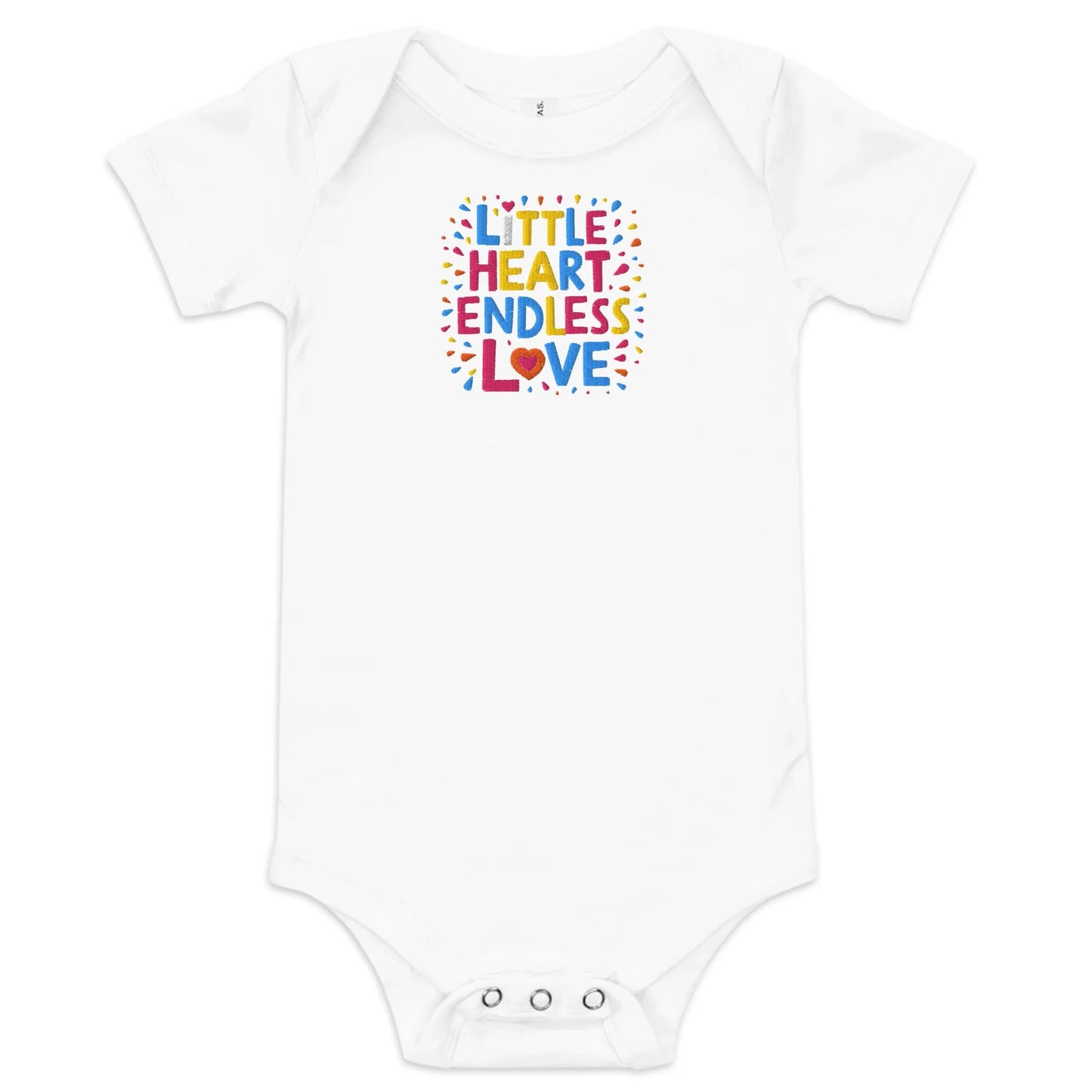 Little Heart Endless Love | Embroidered Baby Short Sleeve One Piece - AwRans Clothing