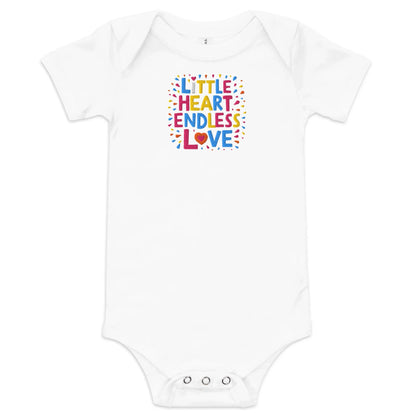 Little Heart Endless Love | Embroidered Baby Short Sleeve One Piece - AwRans Clothing