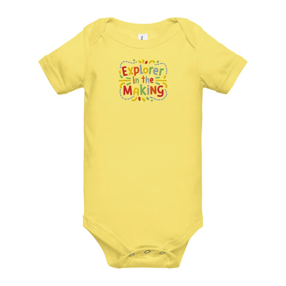 Explorer In The Making | Embroidered Baby Short Sleeve One Piece - AwRans Clothing