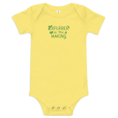 Explorer In The Making | Embroidered Baby Short Sleeve One Piece - AwRans Clothing