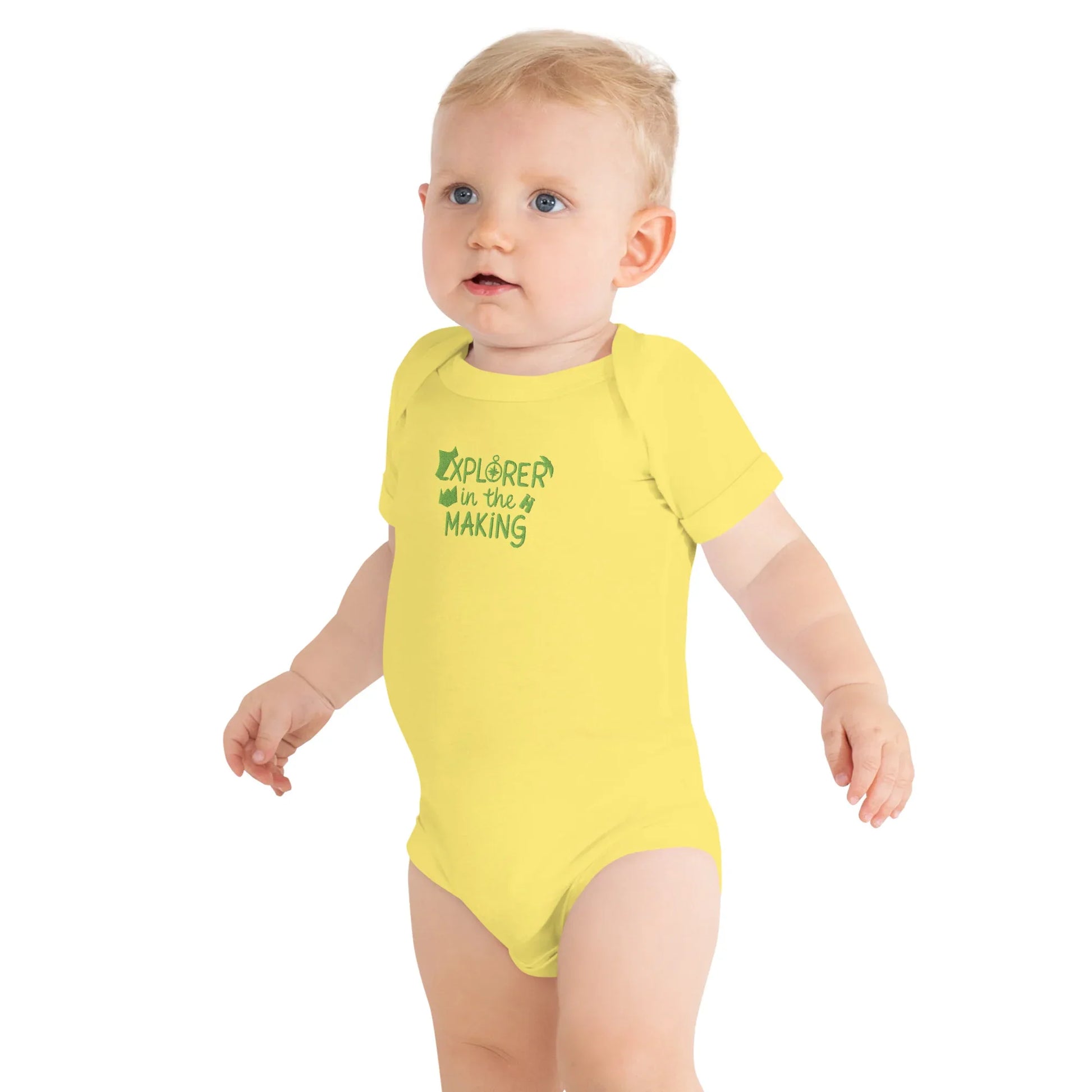 Explorer In The Making | Embroidered Baby Short Sleeve One Piece - AwRans Clothing