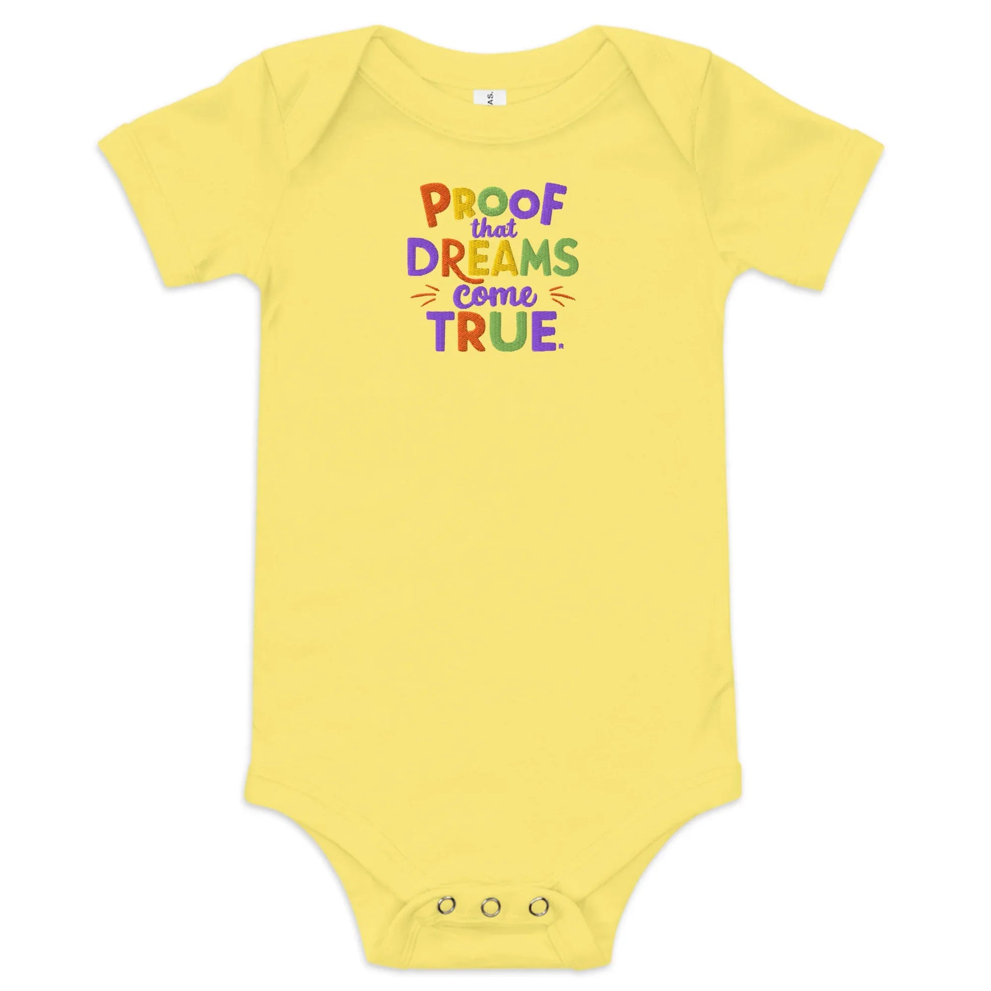 Proof That Dreams Come True | Embroidered Baby Short Sleeve One Piece - AwRans Clothing