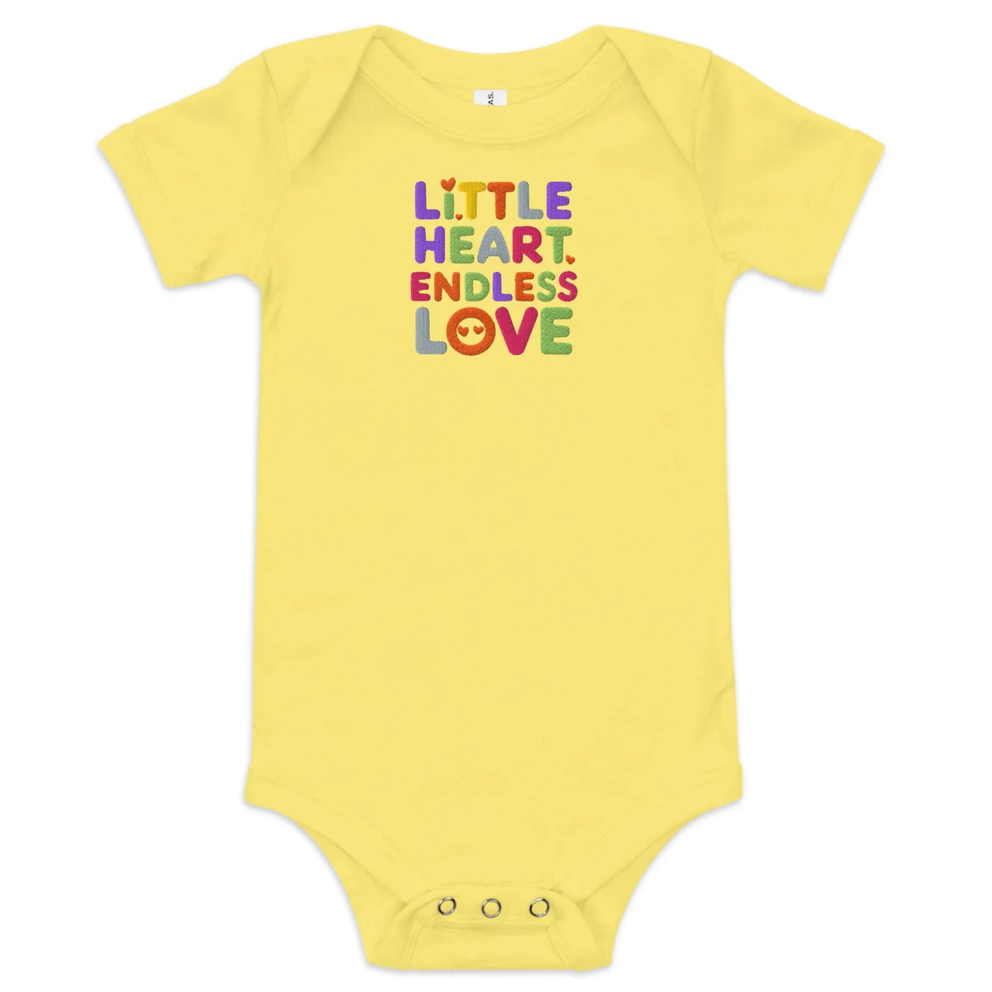 Little Heart Endless Love | Embroidered Baby Short Sleeve One Piece - AwRans Clothing