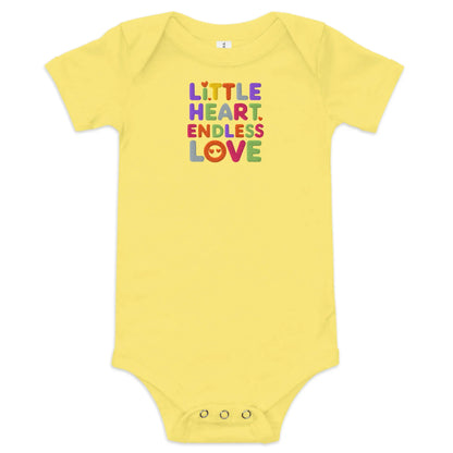 Little Heart Endless Love | Embroidered Baby Short Sleeve One Piece - AwRans Clothing